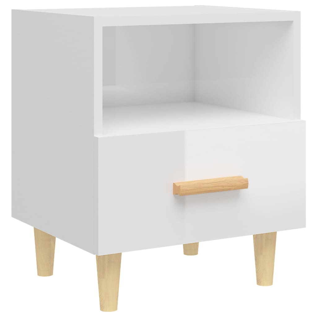 Nachttische 2 Stk. Hochglanz-Weiss 40x35x47 cm